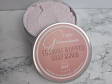 Load image into Gallery viewer, Rose Geranium Whipped Soap Scrub
